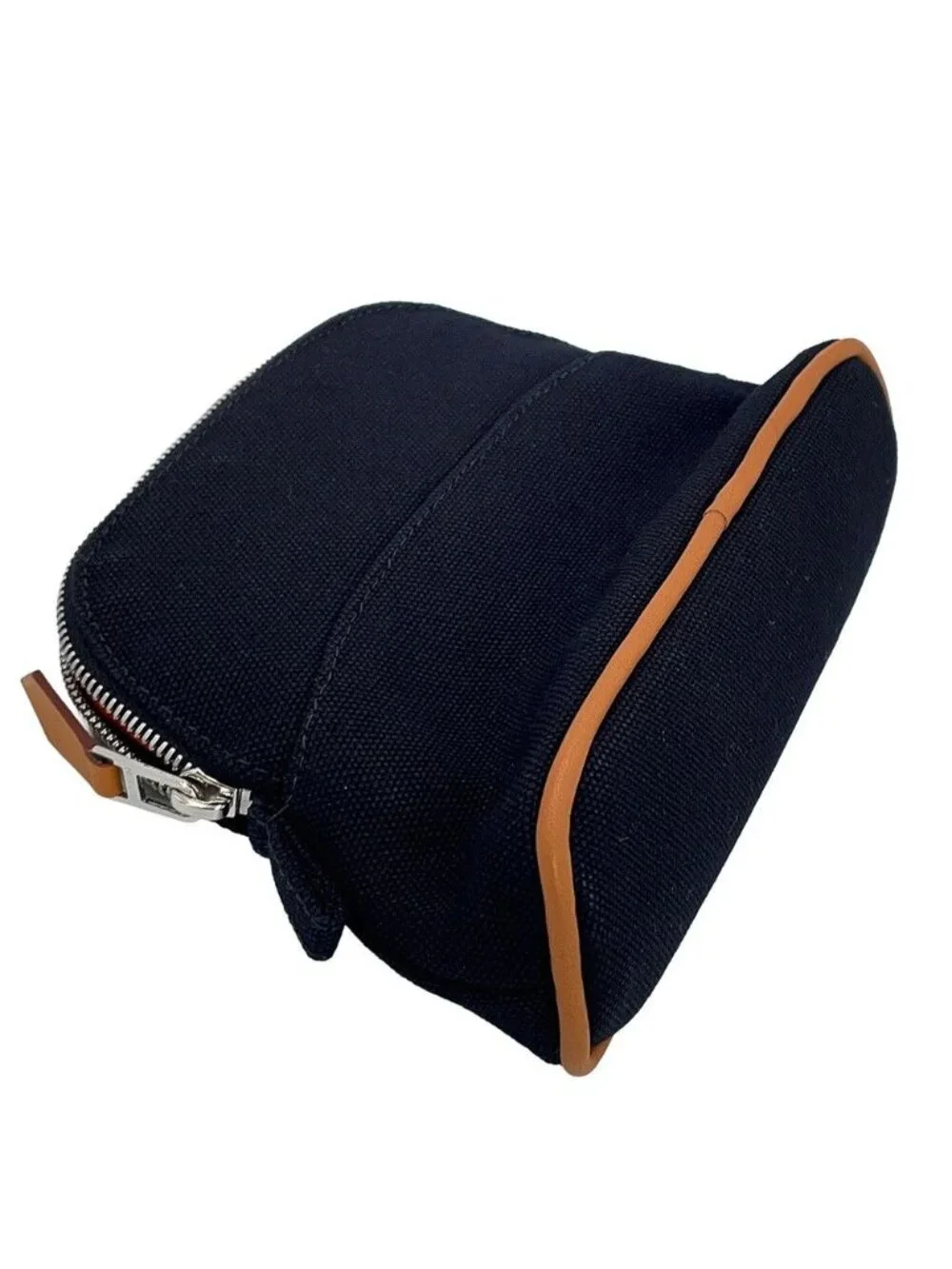 Hermes Pouch Bolide Mini Black Silver Cotton Case